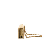 Chanel Shearling Quilted CC Logo Flap Bag with Chain Lambskin Beige GHW (Microchip)