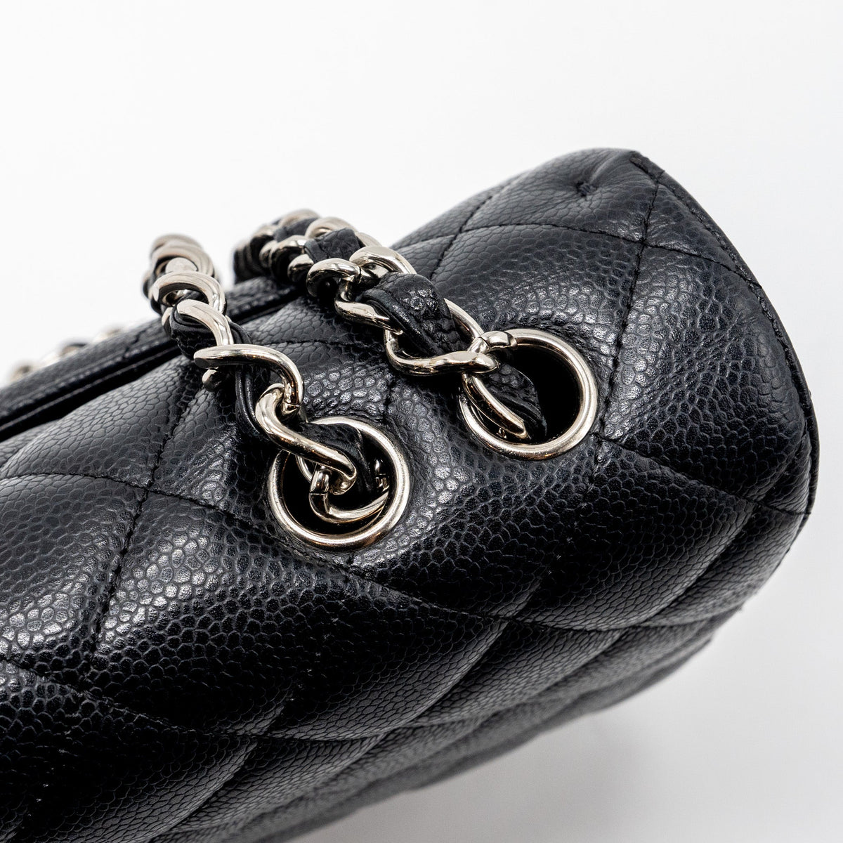 CHANEL JUMBO CLASSIC SINGLE FLAP BAG CAVIAR BLACK SHW