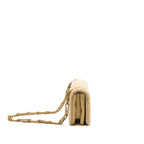 Chanel Shearling Quilted CC Logo Flap Bag with Chain Lambskin Beige GHW (Microchip)