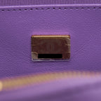 CHANEL 22S HEART BAG LAMBSKIN PURPLE LGHW (MICROCHIP)