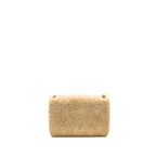 Chanel Shearling Quilted CC Logo Flap Bag with Chain Lambskin Beige GHW (Microchip)
