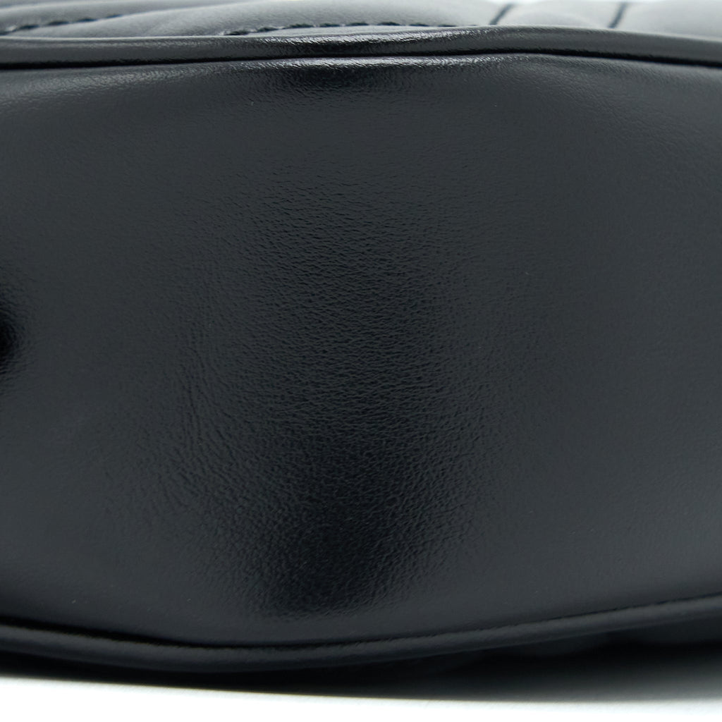 GUCCI GG MINI MARMONT MATELASSÉ BAG BLACK GHW