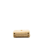 Chanel Shearling Quilted CC Logo Flap Bag with Chain Lambskin Beige GHW (Microchip)