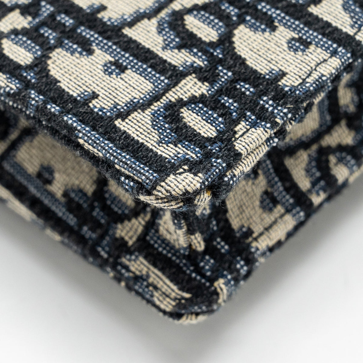 DIOR SADDLE BELT BAG/POUCH BLUE OBLIQUE JACQUARD CANVAS GHW