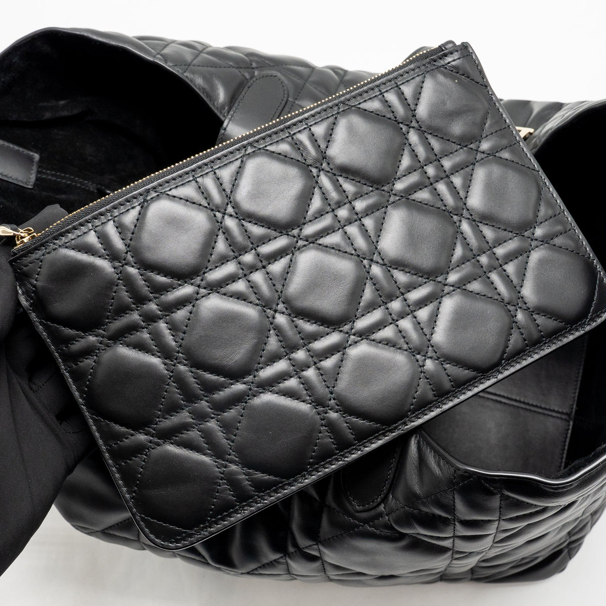 Dior Large Dior Toujours Bag Macrocannage Calfskin Black LGHW