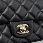 CHANEL MINI RECTANGULAR FLAP BAG LAMBSKIN BLACK LGHW