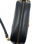 GUCCI GG MINI MARMONT MATELASSÉ BAG BLACK GHW