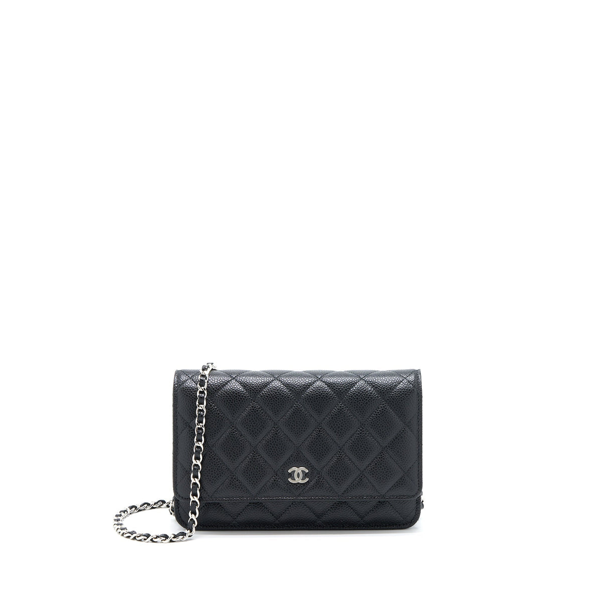 CHANEL CLASSIC WALLET ON CHAIN CAVIAR BLACK SHW(MICROCHIP)