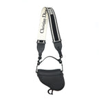 DIOR MINI SADDLE CALFSKIN SO BLACK WITH AN EXTRA SHOULDER STRAP