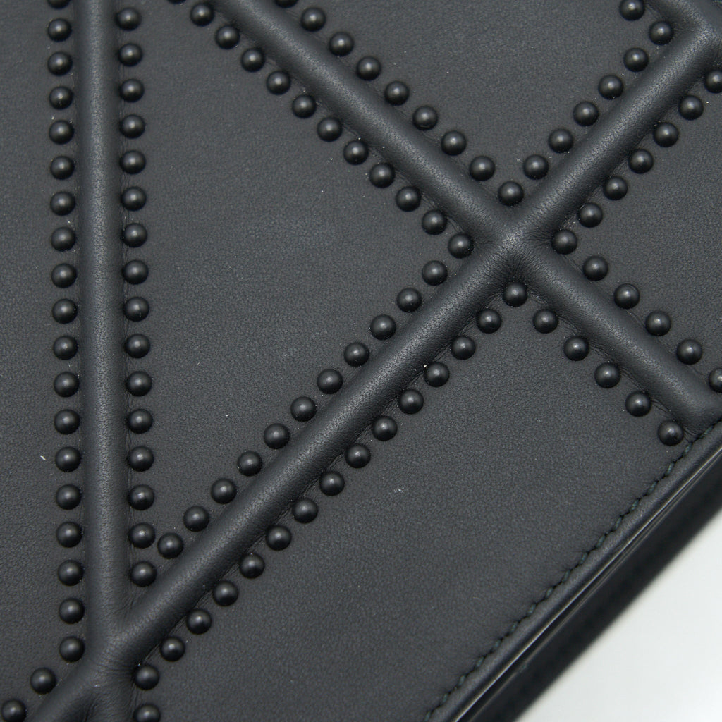 DIOR MEDIUM STUDDED SO BLACK DIORAMA BAG