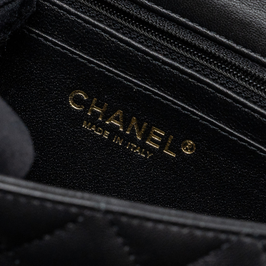 CHANEL MINI RECTANGULAR FLAP BAG LAMBSKIN BLACK LGHW