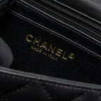 CHANEL MINI RECTANGULAR FLAP BAG LAMBSKIN BLACK LGHW