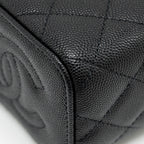 CHANEL MINI VANITY WITH CHAIN CAVIAR BLACK LGHW (MICROCHIP)