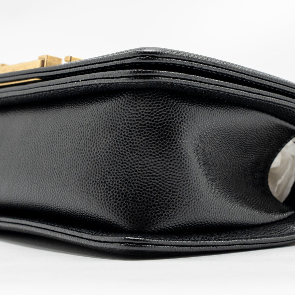 CHANEL SMALL BOY BAG CAVIAR BLACK GHW (MICROCHIP)