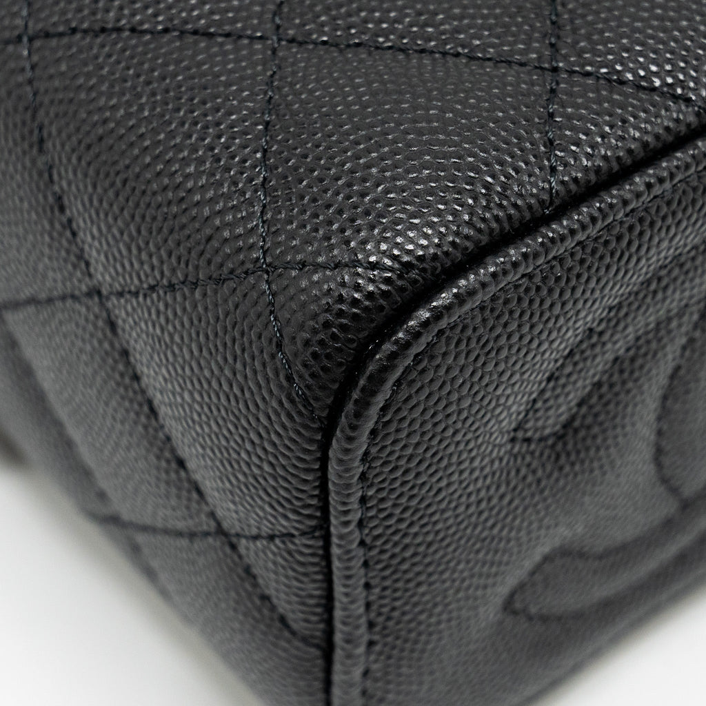 CHANEL MINI VANITY WITH CHAIN CAVIAR BLACK LGHW (MICROCHIP)