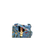 Gucci Sylvie shoulder bag vibrant floral print leather blue/multicoloured GHW