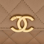 CHANEL MINI FLAP BAG CAVIAR BEIGE GHW (MICROCHIP)