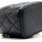 CHANEL PEARL CRUSH MINI VANITY WITH CHAIN LAMBSKIN BLACK GHW