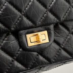 CHANEL LARGE 2.55 REISSUE FLAP BAG AGED CALFSKIN BLACK GHW