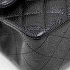 CHANEL MEDIUM CLASSIC DOUBLE  FLAP BAG CAVIAR  BLACK GHW