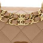 CHANEL MINI FLAP BAG CAVIAR BEIGE GHW (MICROCHIP)