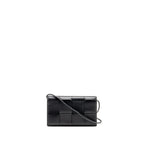 Bottega Veneta Cassette Wallet on Strap Intrecciato Leather Black GHW