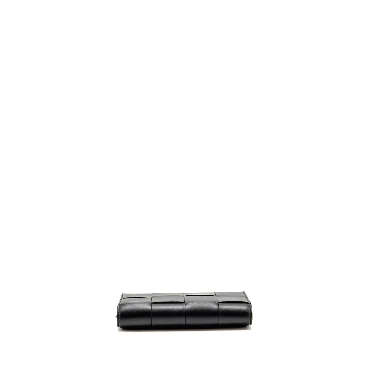 Bottega Veneta Cassette Wallet on Strap Intrecciato Leather Black GHW