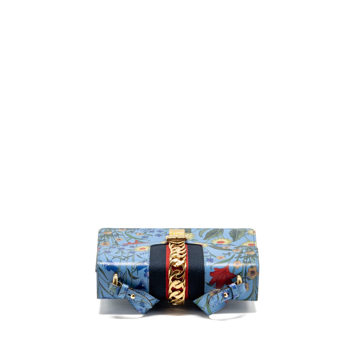 Gucci Sylvie shoulder bag vibrant floral print leather blue/multicoloured GHW
