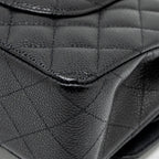 CHANEL MEDIUM CLASSIC DOUBLE  FLAP BAG CAVIAR  BLACK GHW