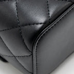 CHANEL PEARL CRUSH MINI VANITY WITH CHAIN LAMBSKIN BLACK GHW