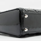 DIOR MINI LADY DIOR PATENT BLACK SHW