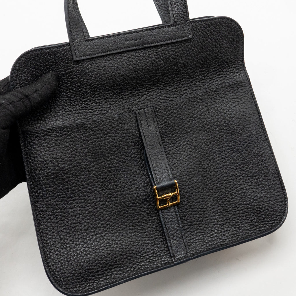 Hermes Halzan 25 Clemence Black GHW