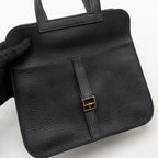 Hermes Halzan 25 Clemence Black GHW