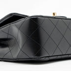 CHANEL MINI RECTANGULAR FLAP BAG LAMBSKIN BLACK LGHW (MICROCHIP)