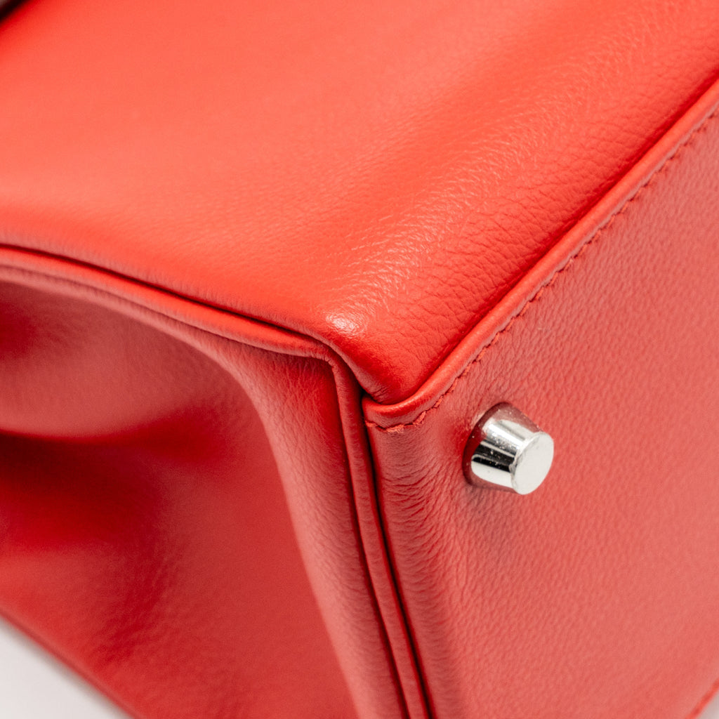 Hermes kelly 28 evercolor rouge de coeur/rouge pigment SHW