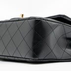CHANEL MINI RECTANGULAR FLAP BAG LAMBSKIN BLACK LGHW (MICROCHIP)