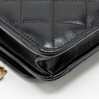 CHANEL 24C GOLD CRUSH WALLET ON CHAIN CALFSKIN BLACK GHW(MICROCHIP)
