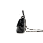 Chanel Quilted Small CC Delivery Flap Bag Glazed Calfskin Black SHW