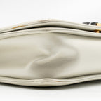 CHANEL BOY BAG METAL SQUARED LAMBSKIN WHITE/RED GHW