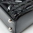 DIOR MINI LADY DIOR PATENT BLACK SHW