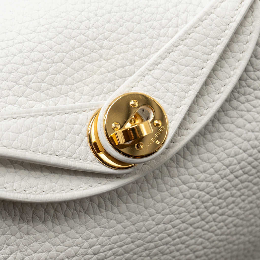Hermes Mini Lindy clemence New White GHW