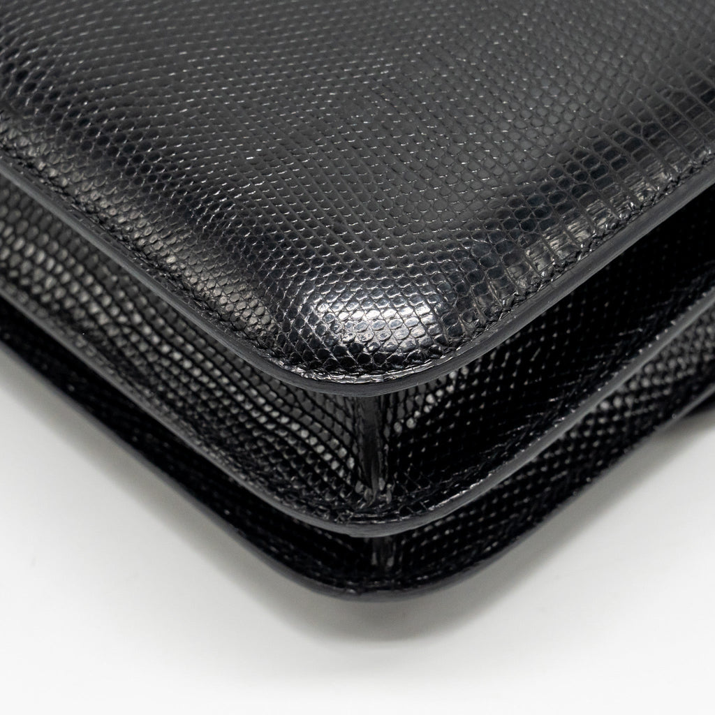 HERMES MINI CONSTANCE LIZARD VARANUS SALVATOR BLACK SHW