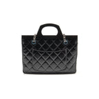 Chanel Quilted Small CC Delivery Flap Bag Glazed Calfskin Black SHW