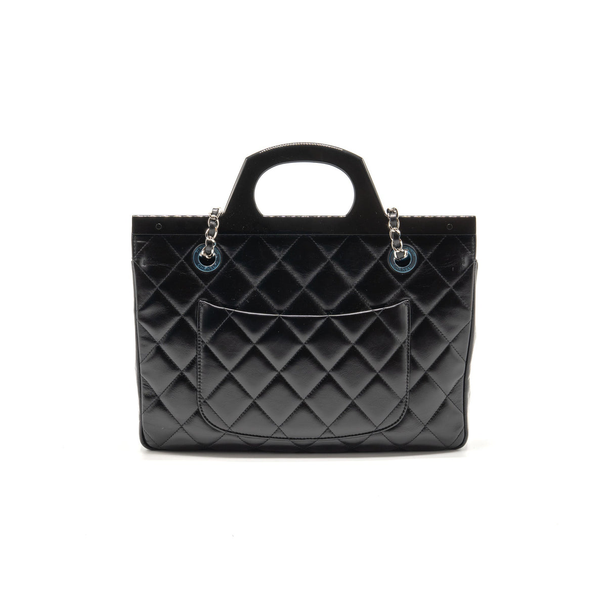 Chanel Quilted Small CC Delivery Flap Bag Glazed Calfskin Black SHW