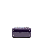 Dior medium lady dior patent leather blue/purple SHW