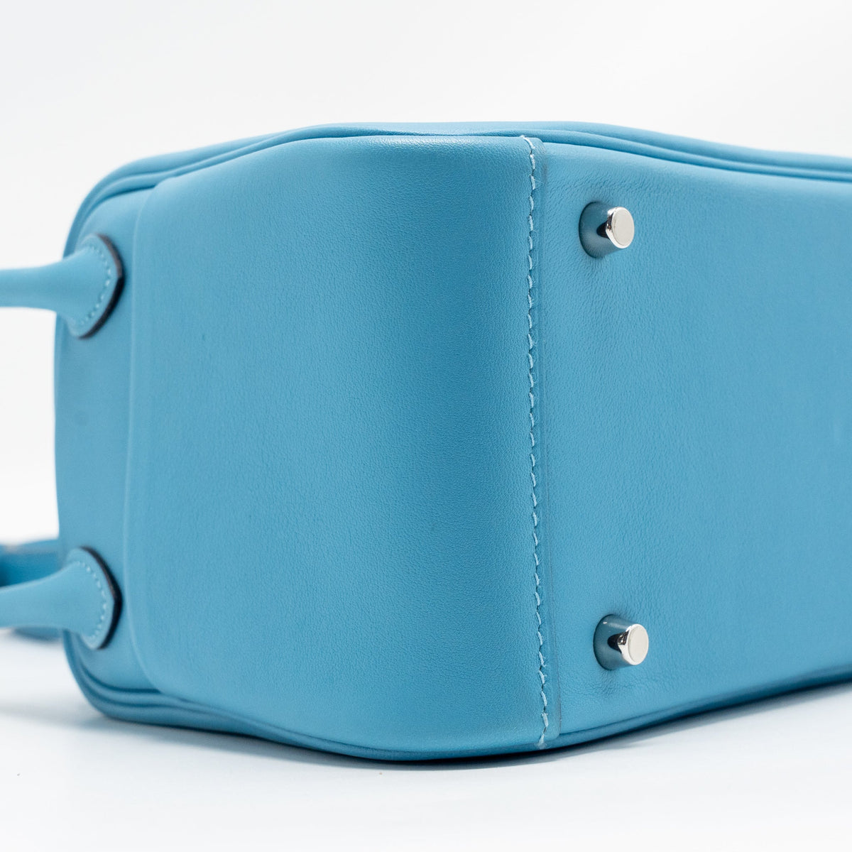 Hermes Mini Lindy Swift Blue de Nord SHW