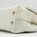 CHANEL MINI COCO HANDLE CAVIAR WHITE LGHW (MICROCHIP)