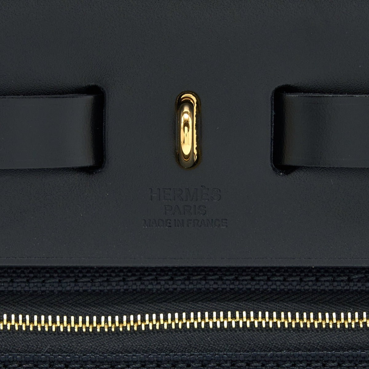 HERMES HERBAG ZIP 31 BAG CANVAS/HUNTER BLACK GHW