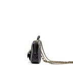 Chanel mini backpack/crossbody bag lambskin black/white LGHW (microchip)