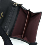 CHANEL CARD HOLDER ON CHAIN CAVIAR BLACK LGHW